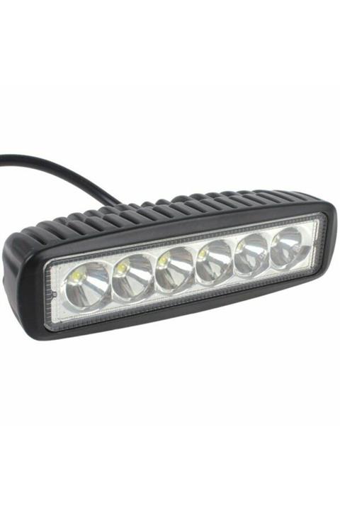 ttmotomarket Motosiklet Sis Farı Norma Led Yatay 6 Led Beyaz Işık Tek Mod - Düz [1 Adet]