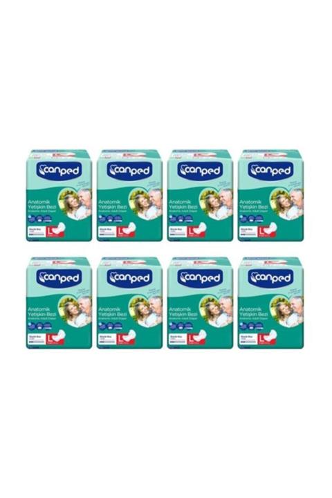 Canped Anatomik Hasta Bezi Büyük Boy (l) 8'li 8 Paket 64 Adet 61240817208li