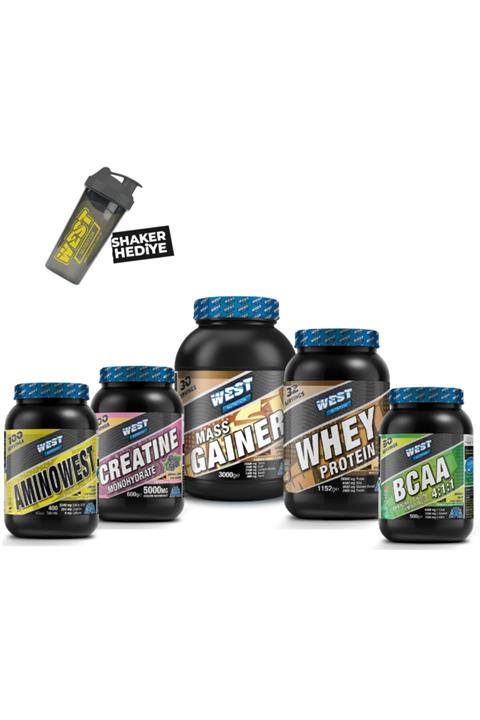 West Nutrition Mass Gainer Whey Protein Tozu Bcaa Kreatin Amino Tablet