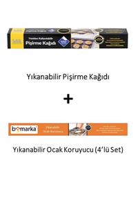 NoStik Yıkanabilir Pişirme Kağıdı (TARIM VE ORMAN BAKANLIĞI ONAYLI) & Ocak Koruyucu (SİYAH 4'LÜ SET)