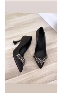 LADİESHOE Siyah Taşlı Stiletto