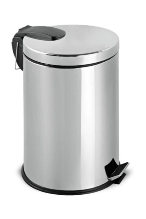 WESS Paslanmaz Krom Çöp Kovası 30 Lt Lüx Seri H 44 Cm