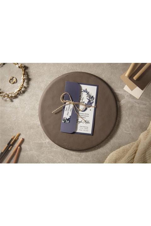 Hsn Zarfsız Ekonomik Ipli Isimlikli Nişan Düğün Davetiyesi