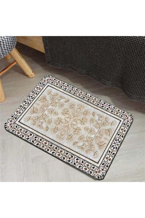 Else Halı 50X80 Canel Mermer Desenli Retro Dekoratif Ev Içi Kapi Önü Paspasi