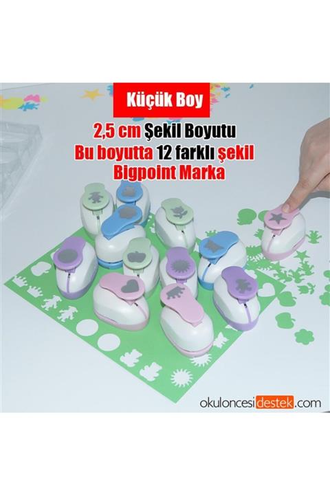 Bigpoint Şekilli Delgeç Küçük Boy 2,5cm Şekilgeç 12'li