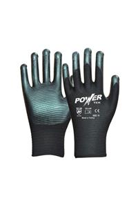 POWER Siyah Nitril 1/4 Kaplı Polyester Iş Eldiveni No:10 (10 Adet)