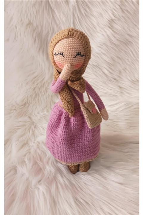 TOYSCİTY Neşeli Tesettürlü Kız Organik Örgü Oyuncak