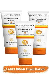 Roox Beauty Leke Karşıtı Güneş Kremi - Spf 50 Yüksek Koruma - 3 Adet 100 Ml Fırsat Paketi