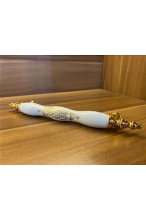 CSK.AKS Beyaz İğne Ayak Sarmaşık Model Lüks Kulp 128 mm