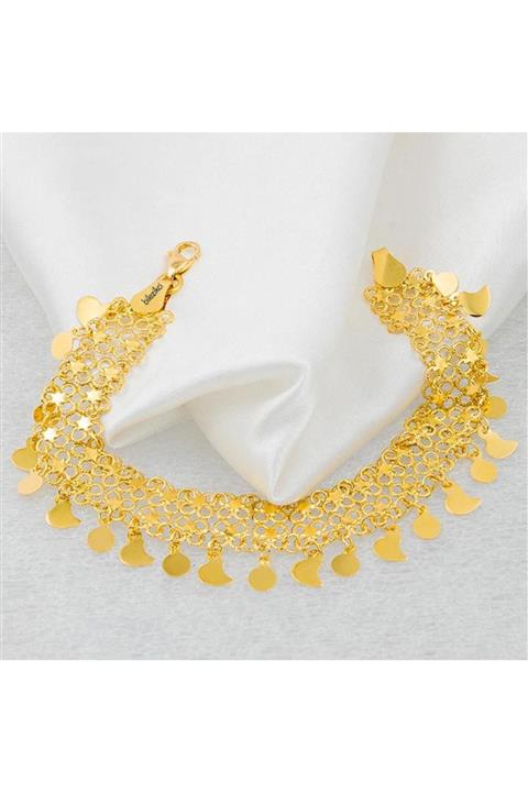 Bilezikci Pullu 22 Ayar Altın Taşsız Bileklik