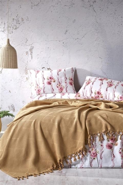 Şaheser Mona Çift Kişilik Pike Takımı - Hardal