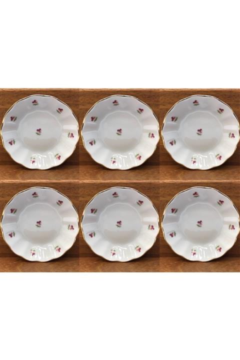 Porland 6'lı Porselen Mineli Çay Tabak