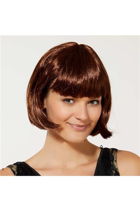 RÖNESANS PERUKA Cosplay Renkli Parti Peruk Kısa Kahve