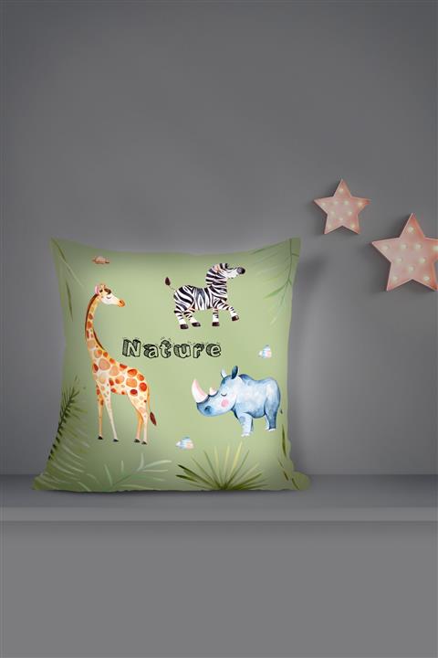 Homamia Çift Taraflı Kırlent Kılıfı Hayvanlar