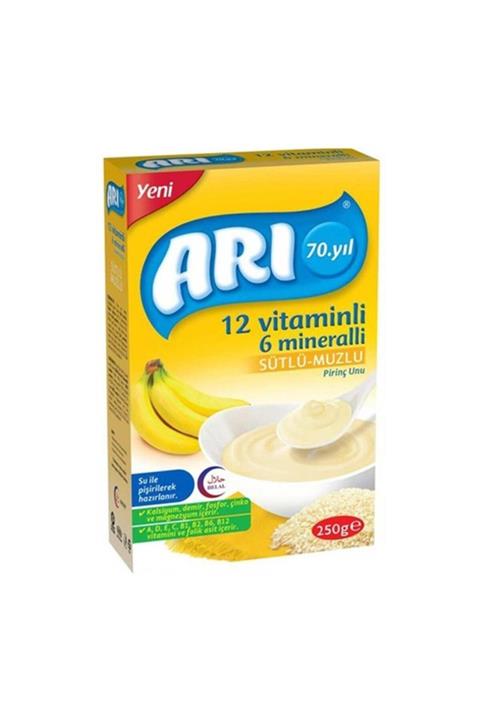 sevimhome Arı 12 Vitaminli 6 Mineralli Sütlü Muzlu Pirinç Unu Bebek Maması 250 Gr