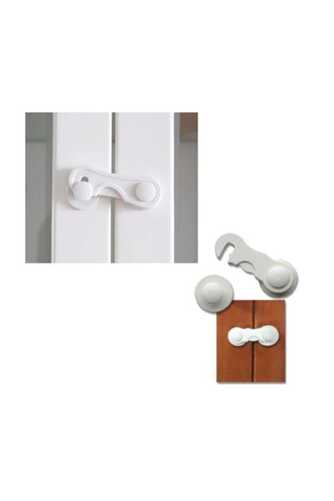 Bebibebek Bebek Güvenlik Koruma Çocuk  Dolap Kilidi 10 Adet Beyaz