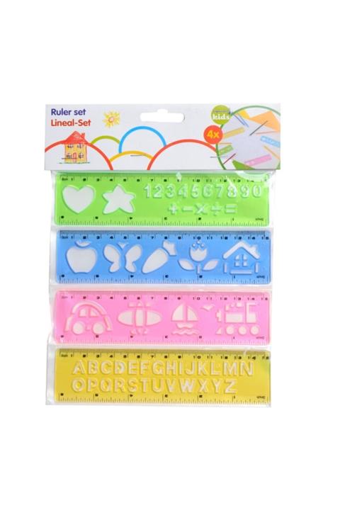 Star Şablonlu Cetvel Seti 4'lü