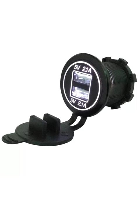 ESEMİZ Beyaz Renk Işık 15 Ay Garantili 12-32 Volt Araç Kamyonet Karavan Mobilya Usb Çift Portu