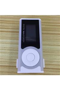 JUNGLEE Dijital Ekranlı Mini Mp3 Çalar El Fenerli Müzik Çalar Hafıza Kartı Girişli Gri