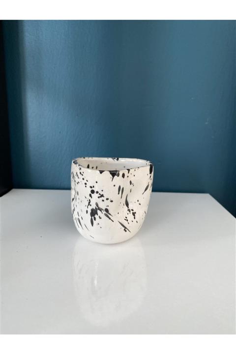 cizgiseramik Siyah Desenli Mini Seramik Sütlük