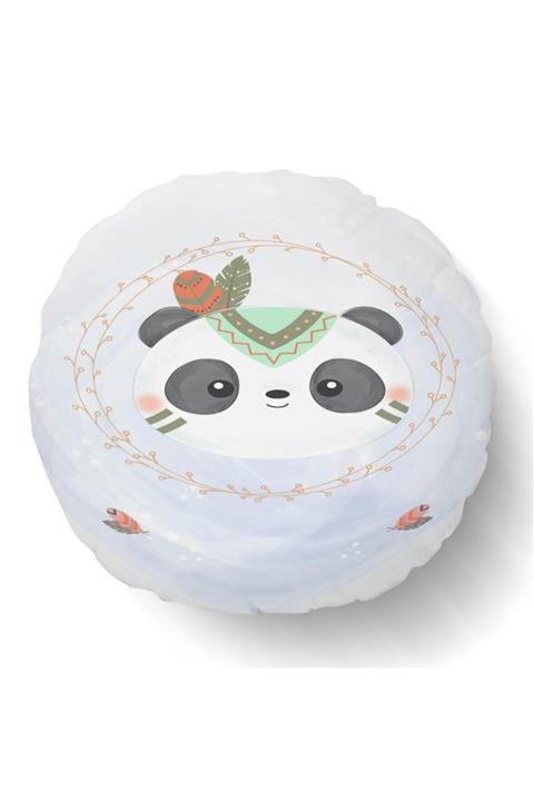 Osso Halı Osso Kızılderili Panda Desenli Uyku Arkadaşı Çocuk Yuvarlak Dolgulu Kırlent Yastık