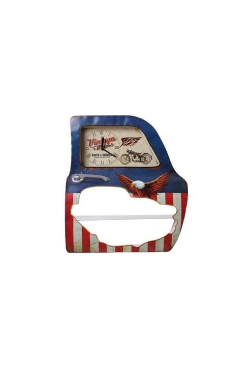 Skygo Dekoratif Usa Temalı Mavi Araba Kapısı Araba Kapısı Duvar Rafı