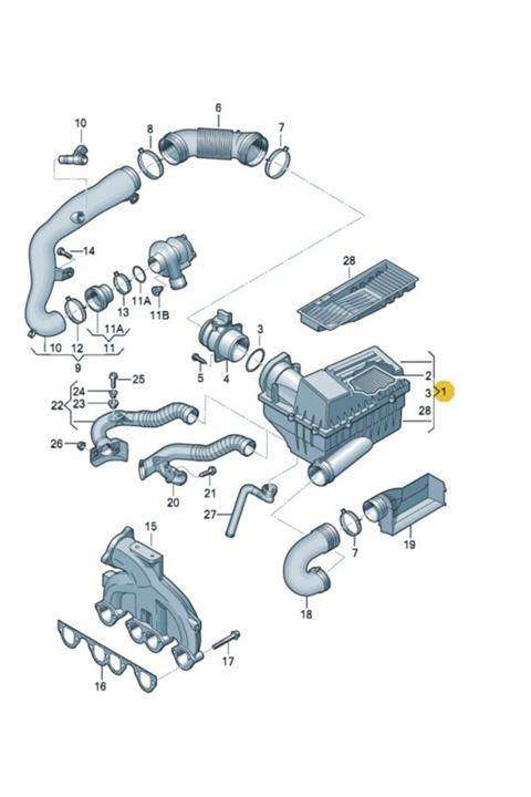 parcafix Hava Fıltre Kutusu Komple Dar Bogaz Bjb-bkc-caddy Passat