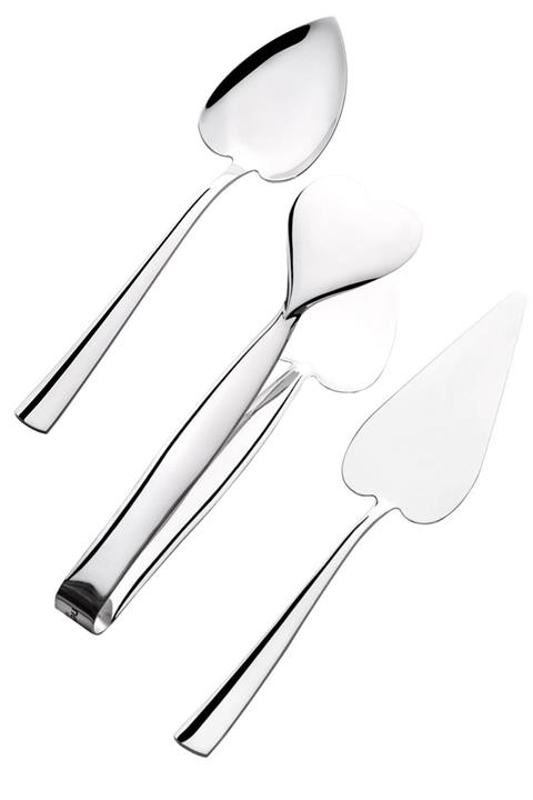 Nehir Paslanmaz Çelik 3lü Servis Takımı Seti Maşa Spatula Kaşık