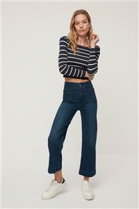 TRENDYOLMİLLA Mavi Yüksek Bel Culotte Jeans TWOAW22JE1623