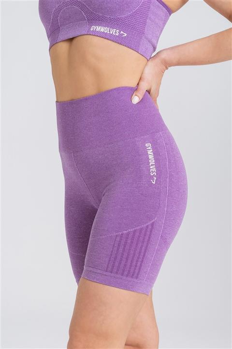 Gymwolves Kadın Spor Şort | Biker | Purple | Dikişsiz Spor Şort | Enerji Serisi