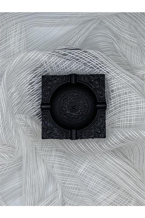 Leptomeriya Dekoratif Siyah Motifli Parlak Küllük