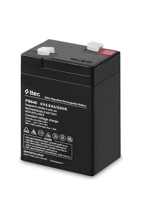 OEM Akü 6 Volt 4 Amper Ttec ( 70 X 48 X 101 Mm ) (ışıldak Aküsü)