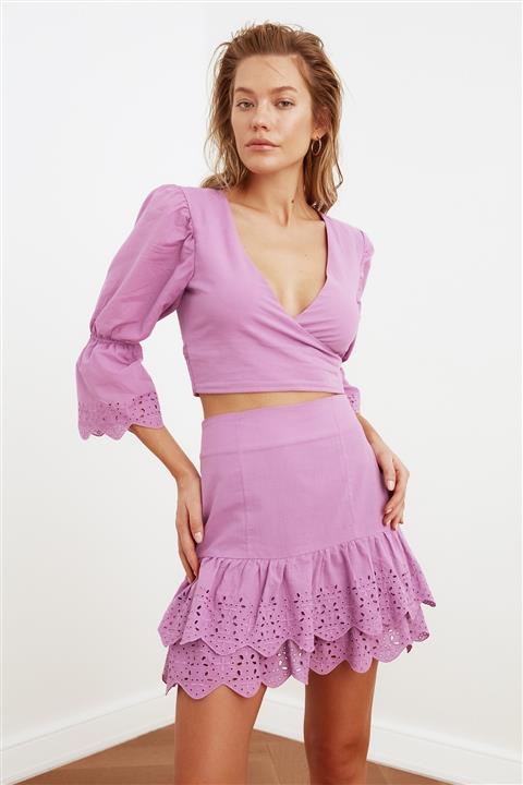 TRENDYOLMİLLA Lila Fisto Detaylı Alt-Üst Takım TBESS21AU0228