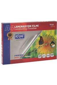 KRAF Laminasyon Pres Filmi A4 216x303 Mm 125 Micron 100lük