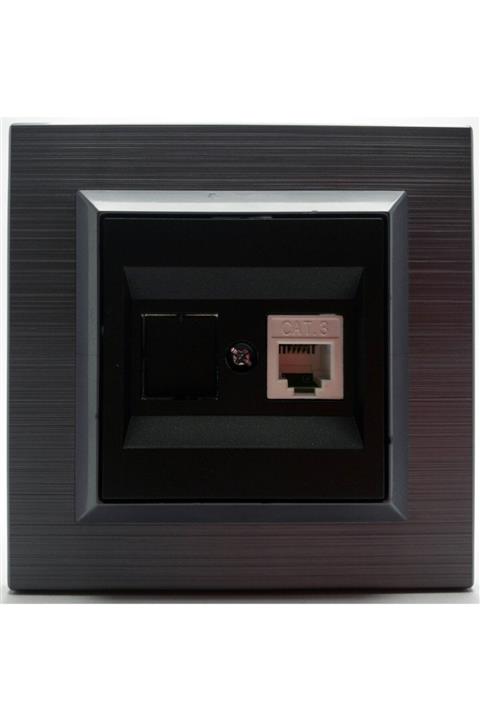 OVİVO Siyah Quantum Inox Nümeris Telefon Prizi