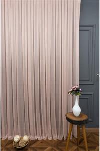 Esse Home Düz Tül Perde Grek Pudra Pembe 450x260 cm Seyrek Pile