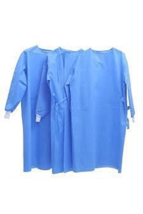 KAVELE Mavi Tek Kullanımlık Hastane Doktor Önlük 10 Adet