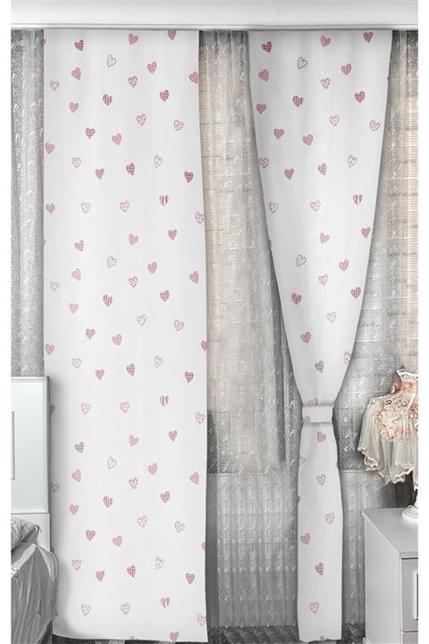Bebişim Halı Kalpli Bi32 140x275 Çocuk Odası Fon Perde