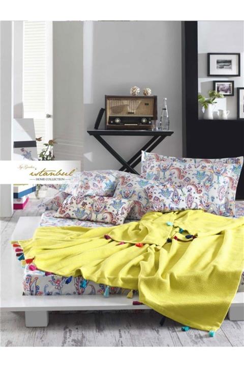 İyi Geceler İstanbul Style Up Pike Takımı Çift Kişilik Sarı