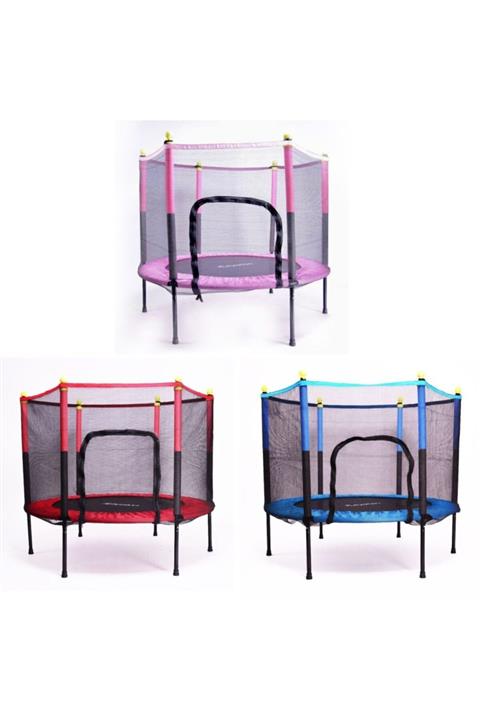 Leyaton Fileli Korumalı 140 Cm Çocuk Trampolini 55 Inç Trambolin