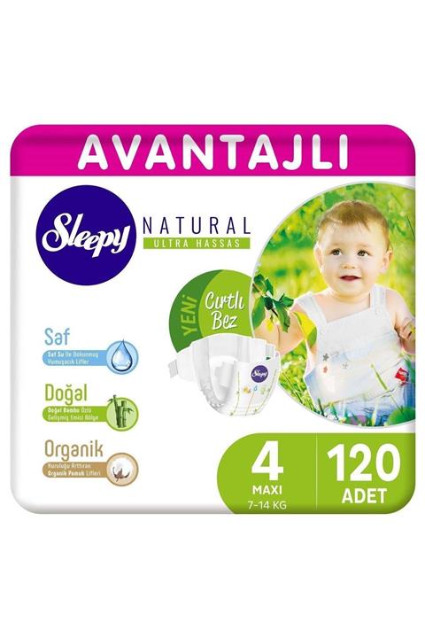 Sleepy Natural Avantajlı Bebek Bezi 4 Numara Maxi 120 Adet