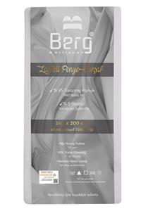 Berg Bettlaken 140x200 +35 Cm Yükseklik Lastikli Lüks Penye Pamuklu Çarşaf Gri, Luxury Fitted Sheet Cotton