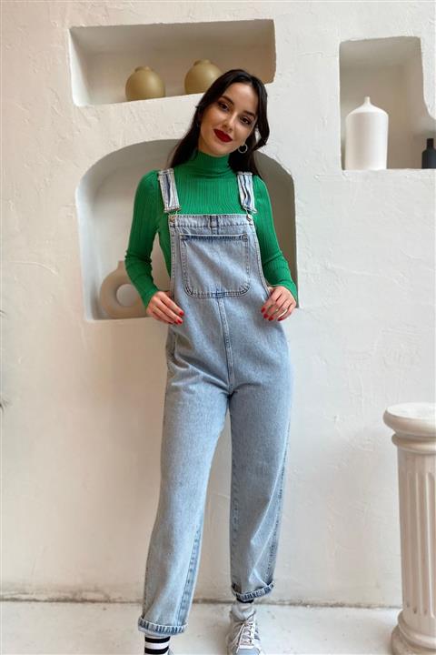 cefwomans Önü Cepli Kot Tulum