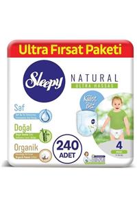 Sleepy Natural Külot Bez 4 Numara Maxi Ultra Fırsat Paketi 240 Adet