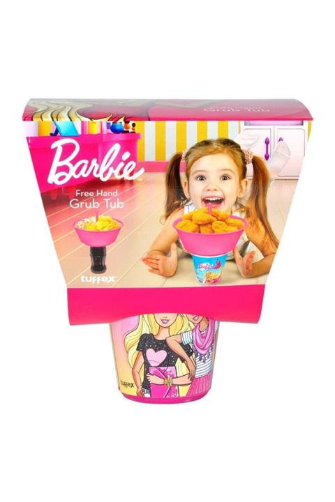 Nubutik's Kız Çocuk Barbie Lisanslı Pembe Mısır Kovalı Pipetli Bardak Seti