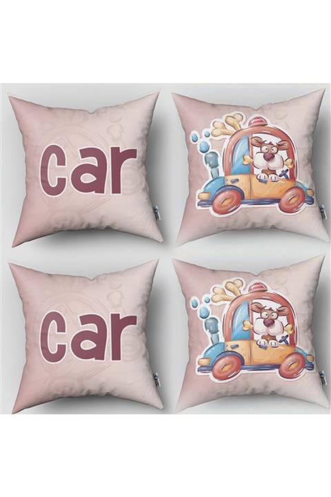 Tinybabyconcept Çift Taraflı Dijital Baskılı 43cm X 43cm Bebek Çocuk Odası Kırlent Kılıfı Model 133