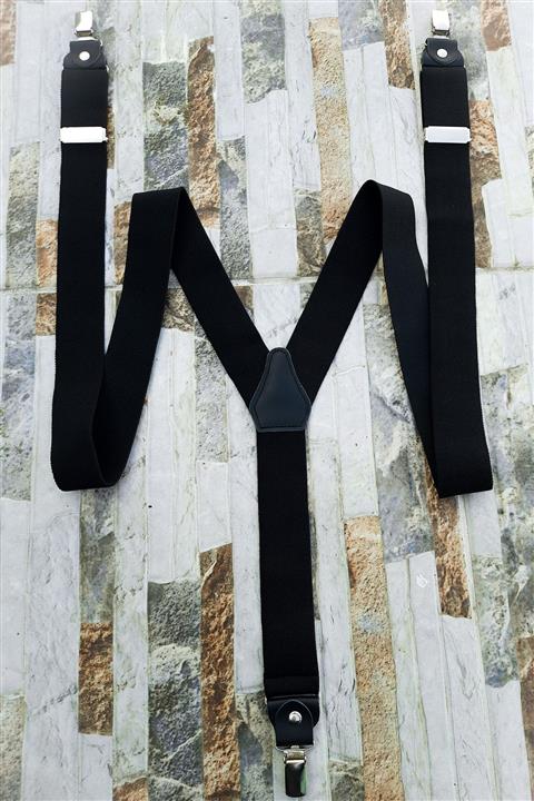 ZEKTON %100 Deri Siyah Unisex Pantolon Askısı