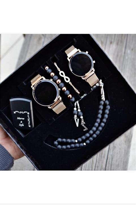 Ricardo Su Geçirmez Dijital Erkek KadınÇift Kol Saat Seti