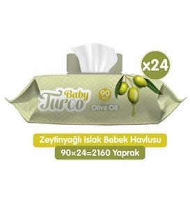 Baby Turco Zeytinyağlı Islak Bebek Havlusu 24x90 Adet