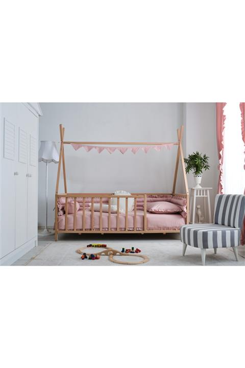 SOFT BABY TEKSTİL Elegance Pink Katkat Montessori Uyku Seti